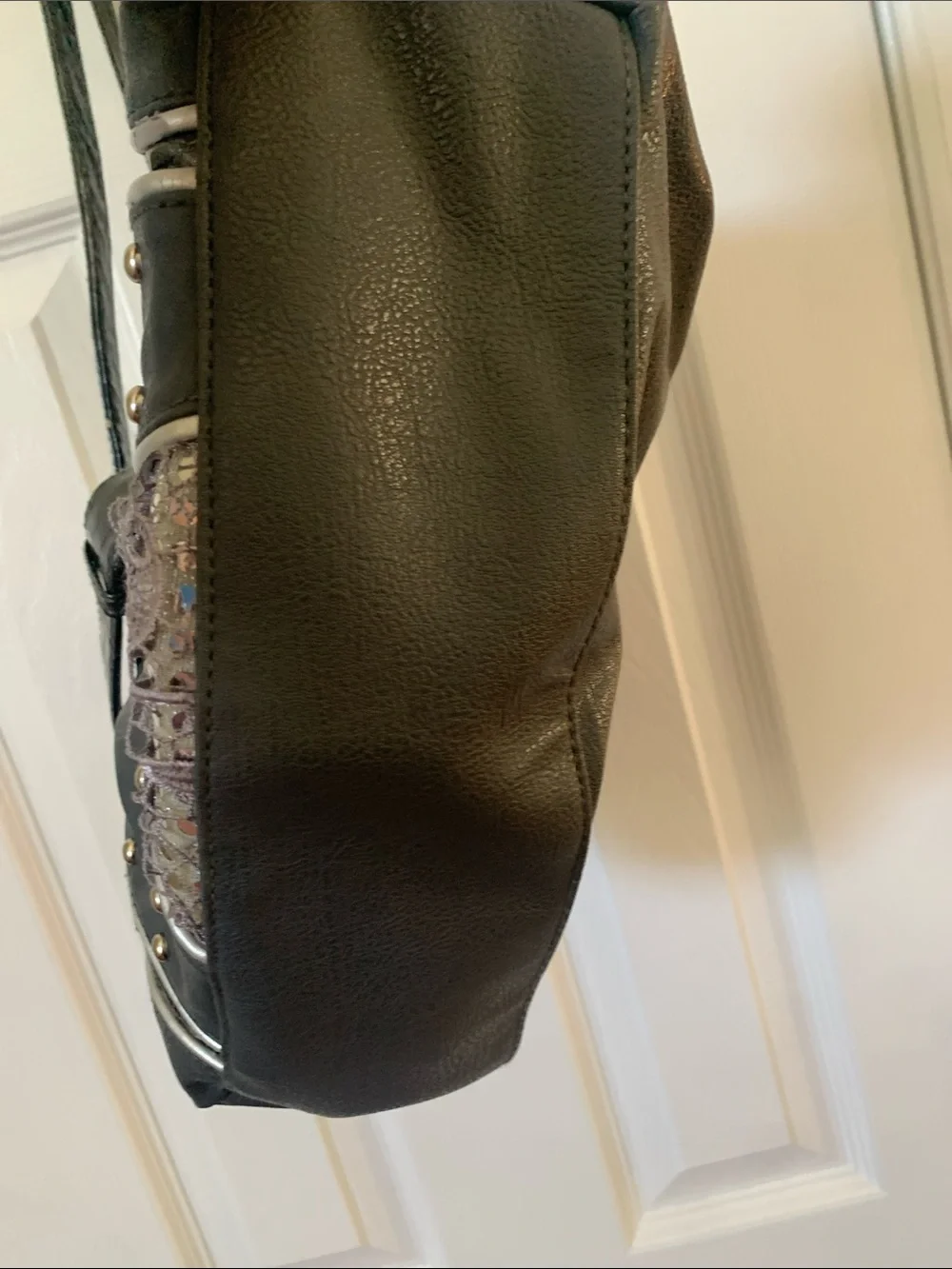 Y2K Cato Dark Gray Purse Silver Accents Shoulder Bag - Picture 11 of 11